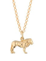 Lily Charmed Gold Plated Lion Necklace