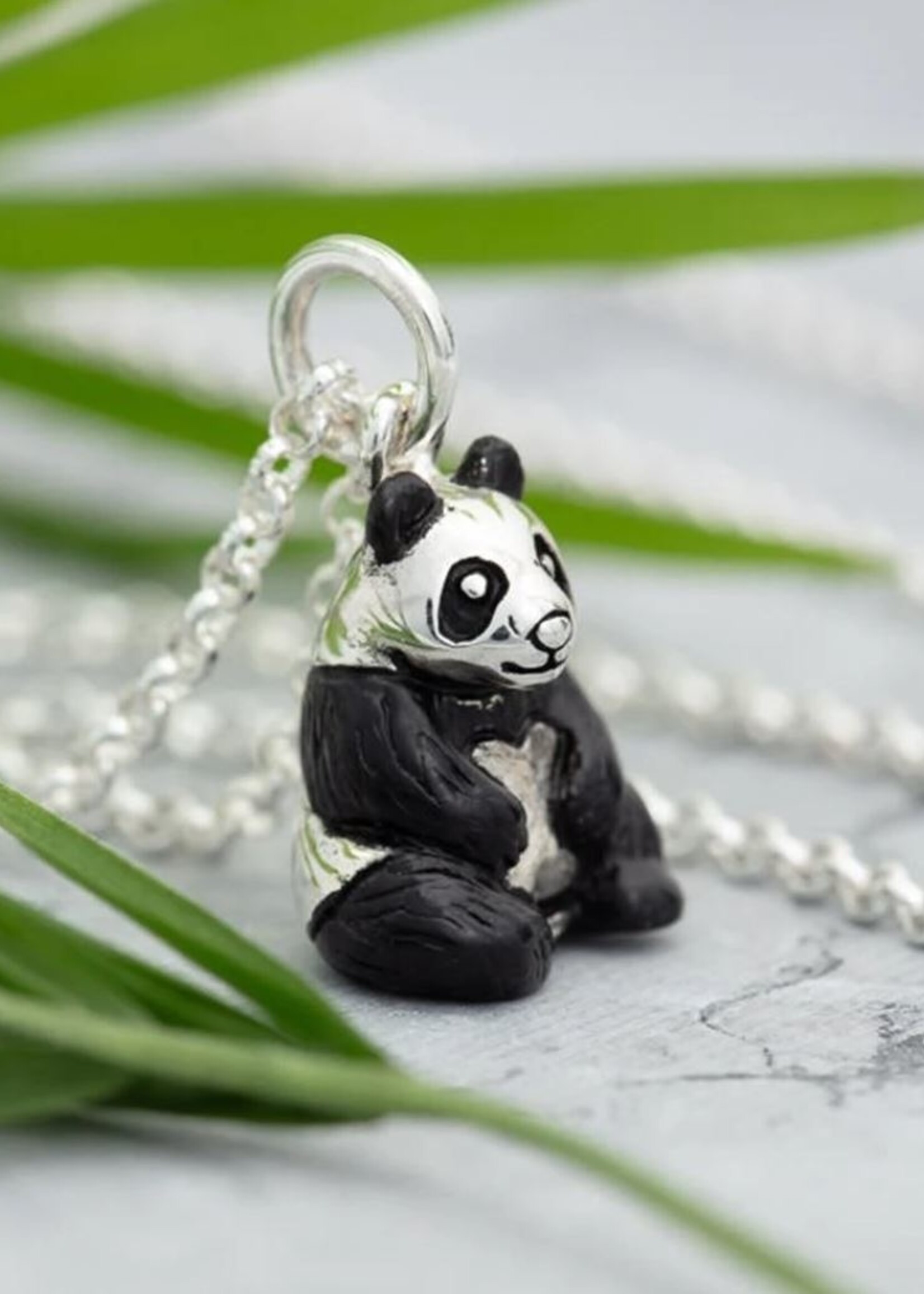 Lily Charmed Silver Panda Necklace