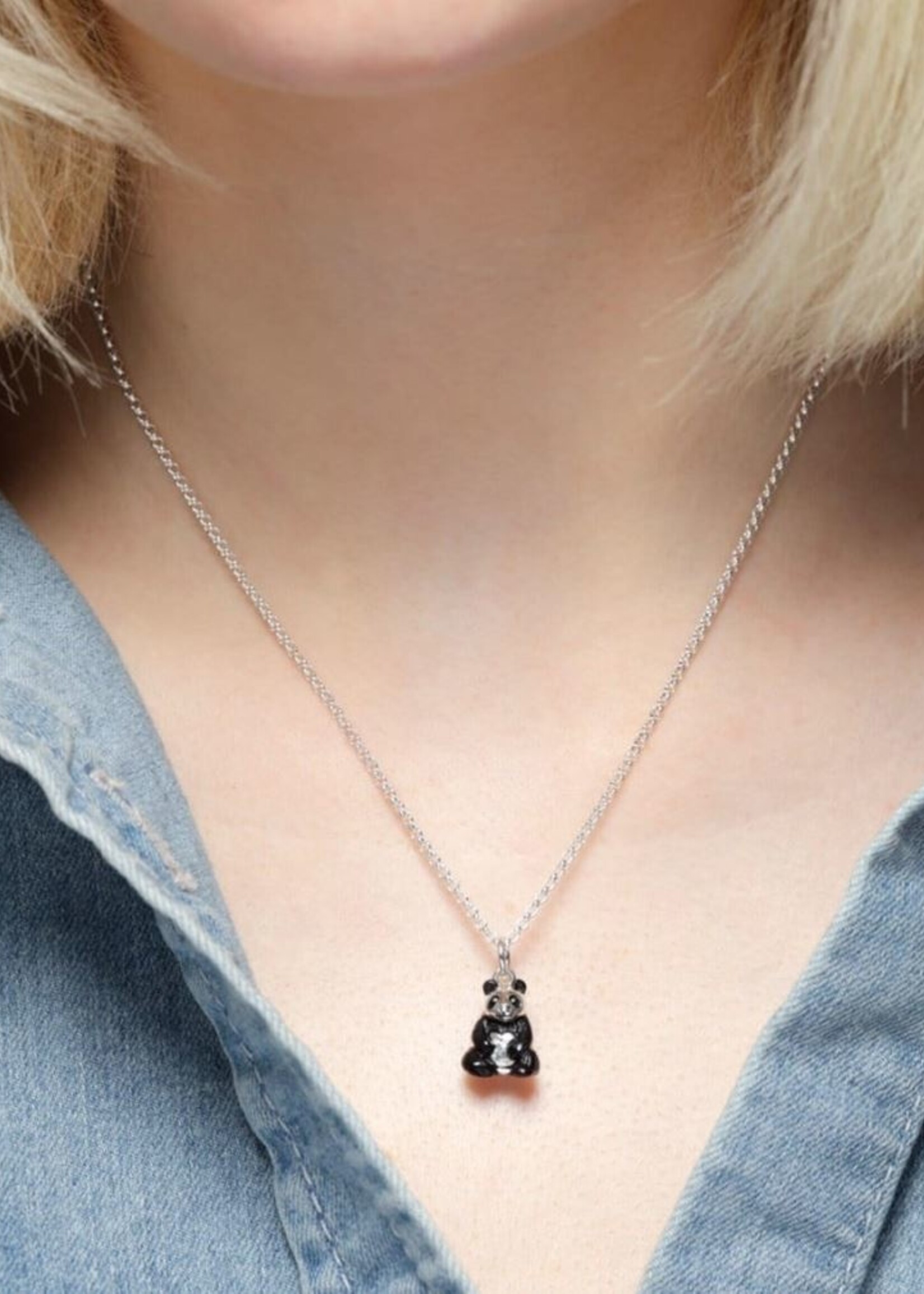 Lily Charmed Silver Panda Necklace