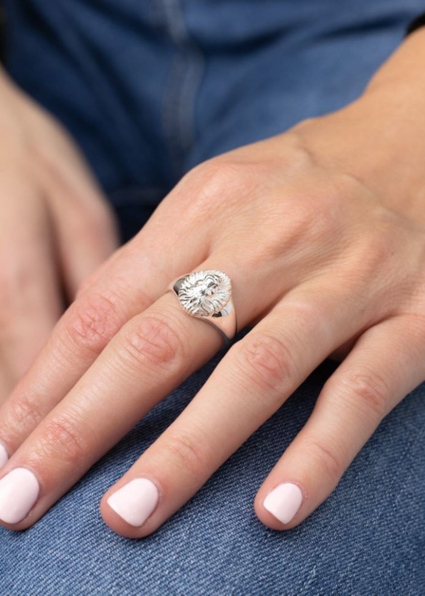 Lily Charmed Lily Charmed Zilver Leeuw Ring Maat N