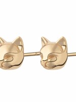 Lily Charmed Gold Plated Cat Stud Earrings