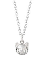 Lily Charmed Silver Cat Face Necklace