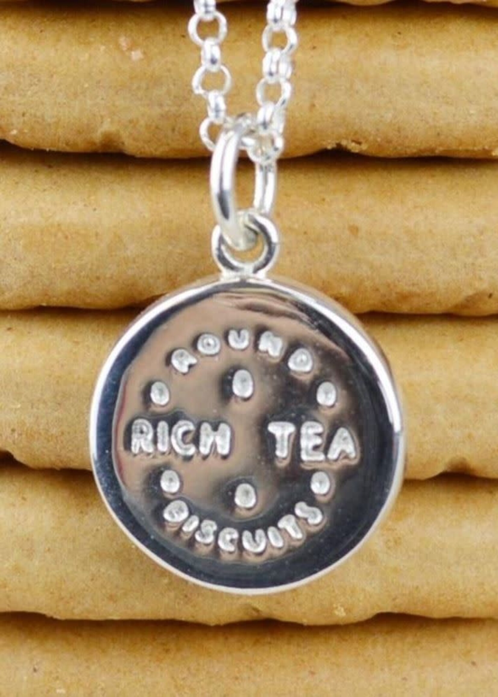 Lily Charmed Lily Charmed Silver Rich Tea Necklace with 'Crumbs' Message