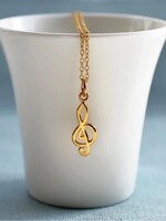 Lily Charmed Gold Plated Treble Clef Necklace