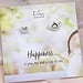 Lily Charmed Silver Teapot and Teacup Stud Earrings with 'Happiness' Message