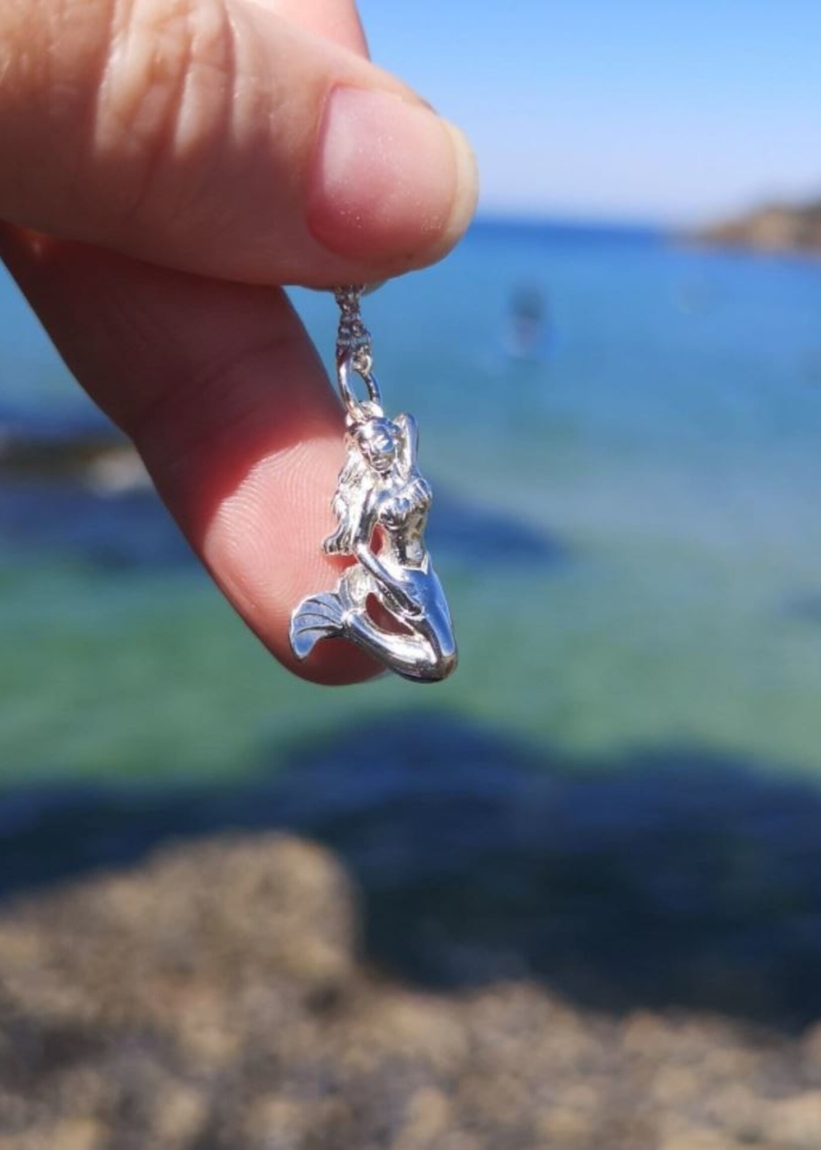 Lily Charmed Silver 3D Mermaid Necklace