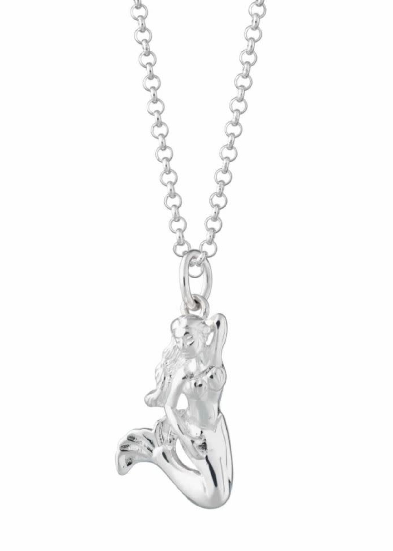 Lily Charmed Silver 3D Mermaid Necklace