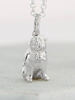 Lily Charmed Lily Charmed Silver Pug Necklace with 'Life Is Better With A Dog' Message