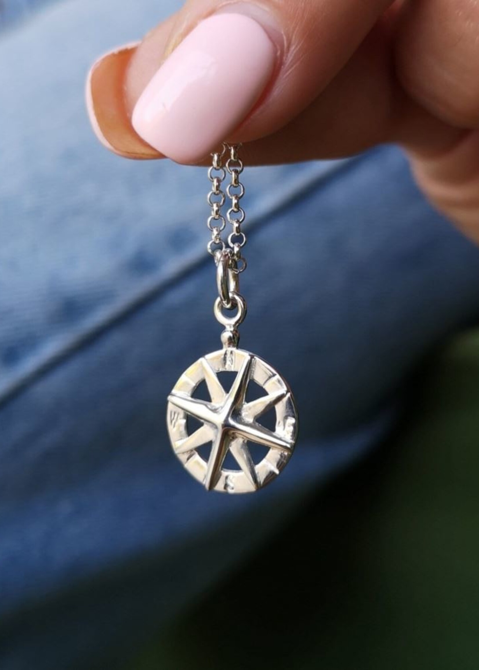 Lily Charmed Lily Charmed Silver Compass Necklace