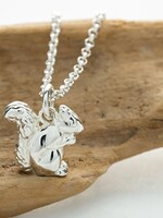 Lily Charmed Lily Charmed Silver Squirrel Necklace with 'Live Wild' Message