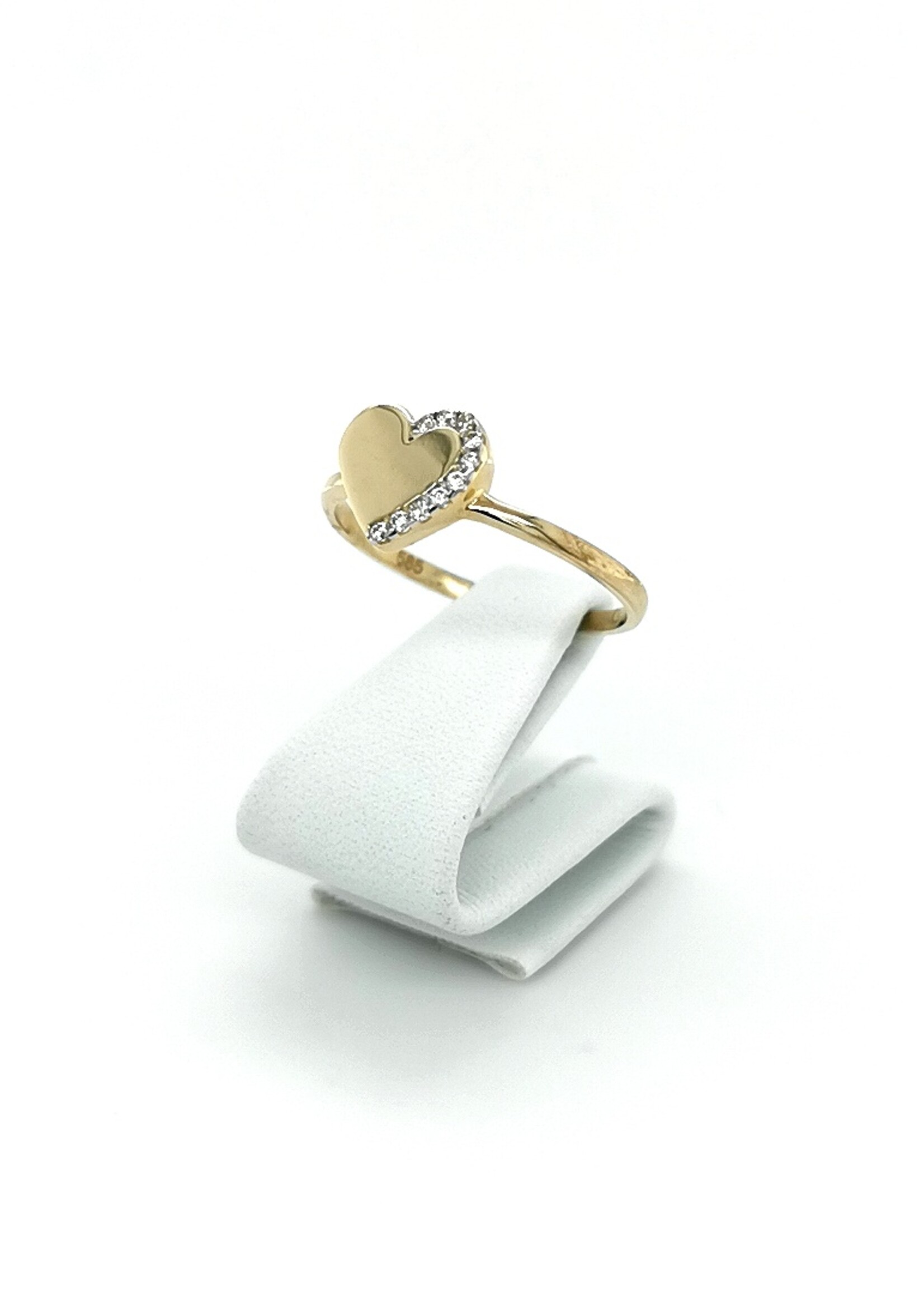 Gouden Haag Jewellery Ring Heart Yellow Gold Zirconia