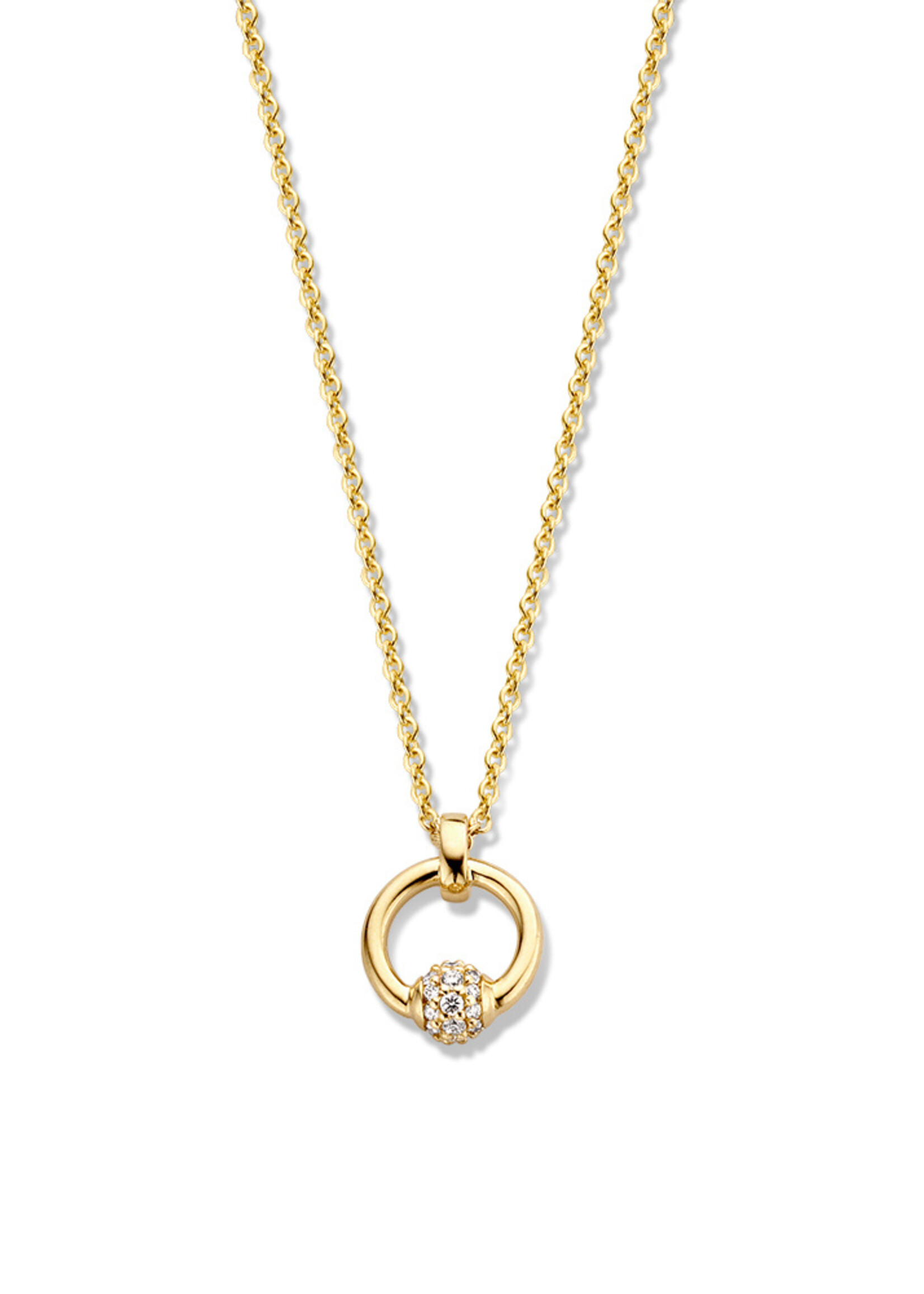 Gouden Haag Jewellery Geelgoud Collier met Briljant pavé bolletje