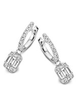 Gouden Haag Jewellery Witgouden oorbellen met emerald diamanten 0,60 crt.