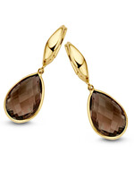 Gouden Haag Jewellery Yellow gold clap earrings with different gemstones