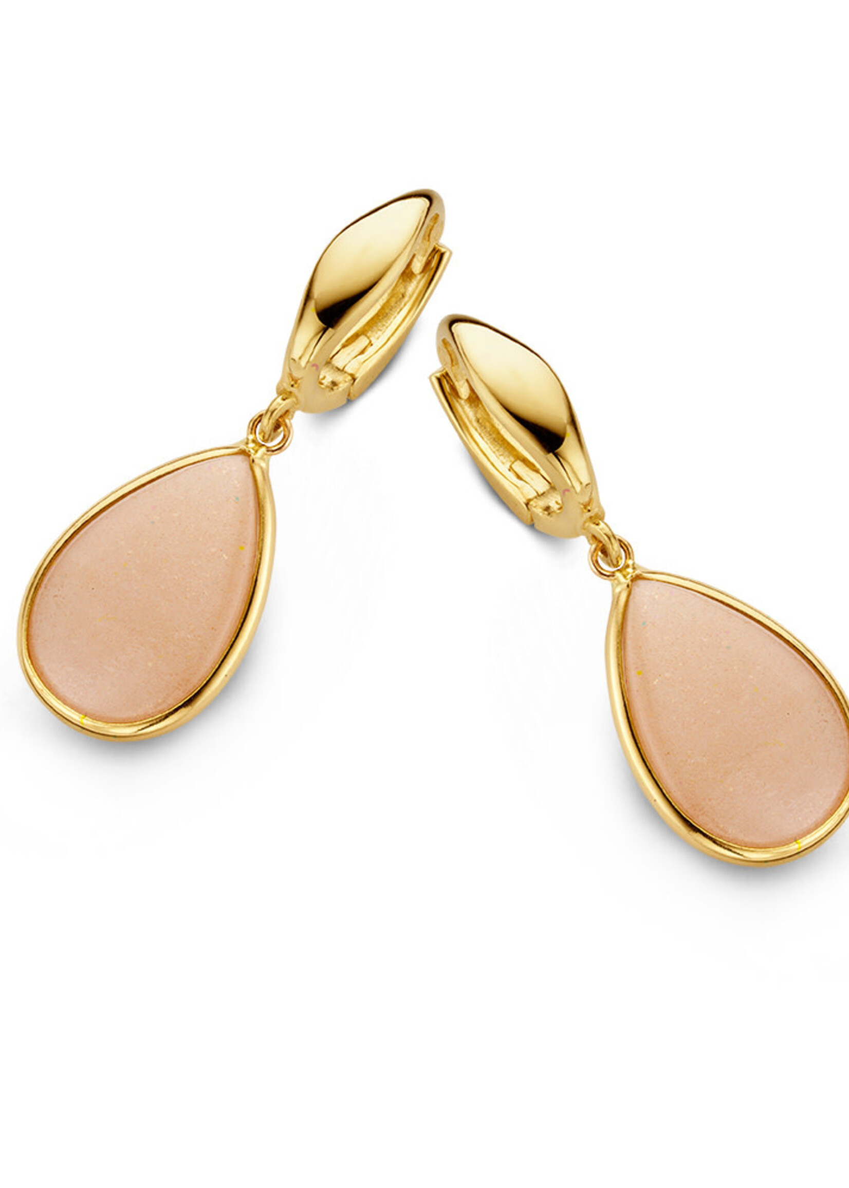 Gouden Haag Jewellery Yellow gold clap earrings with different gemstones