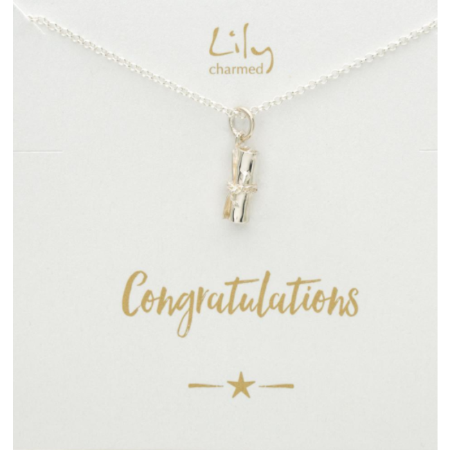 Lily Charmed Zilver Roll Ketting  Congratulations