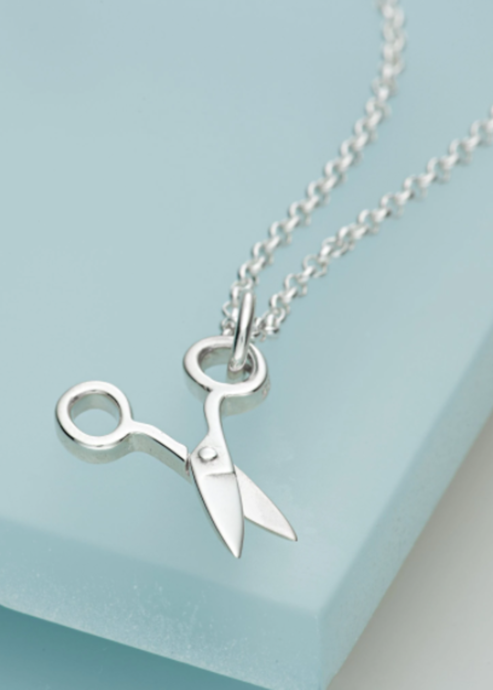 Lily Charmed Silver Scissors Necklace
