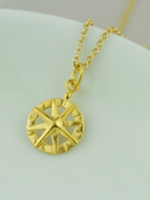 Lily Charmed Personalised Gold Plated Compass Necklace