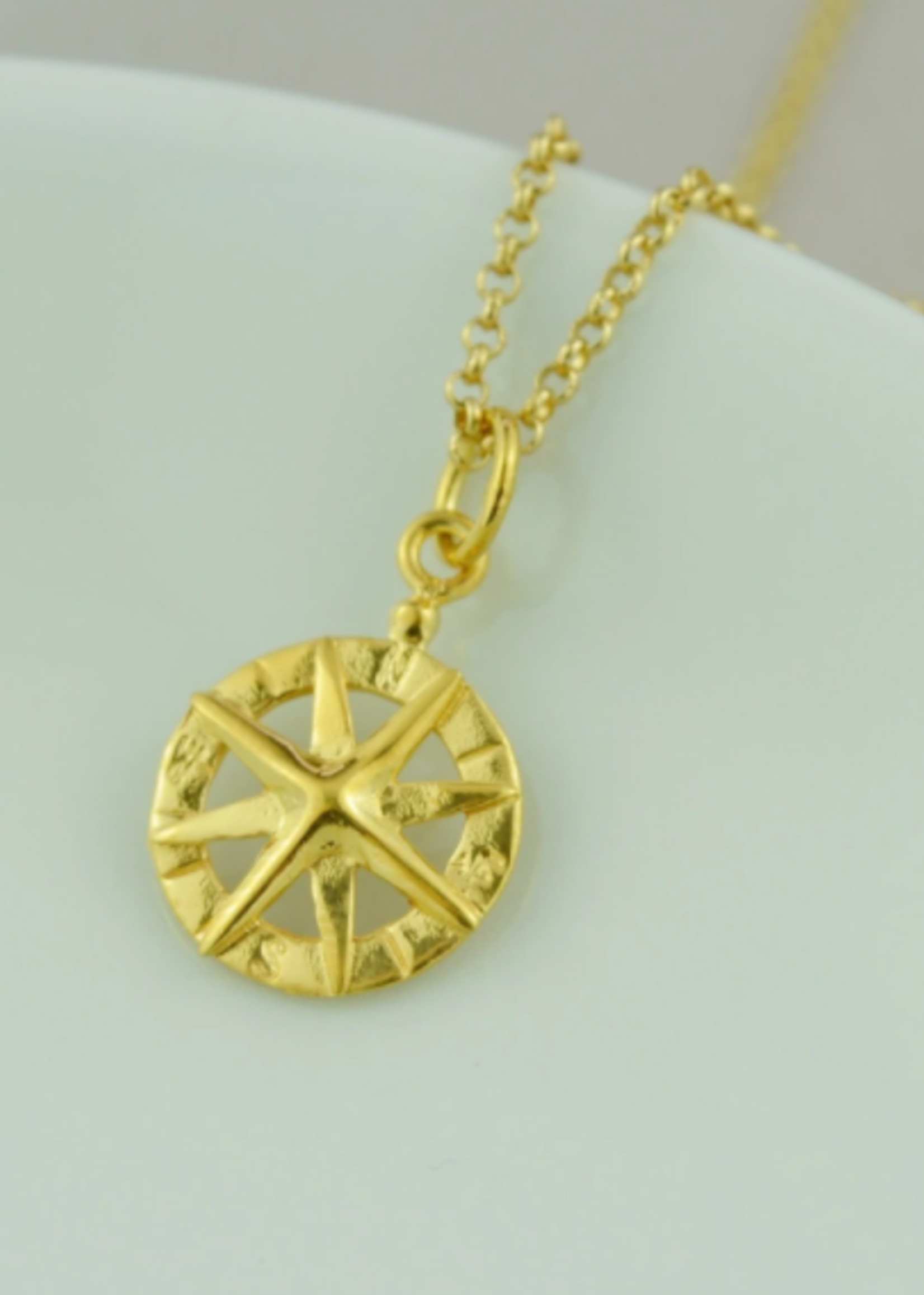 Lily Charmed Personalised Gold Plated Compass Necklace