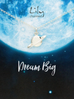 Lily Charmed Silver Planet Necklace with 'Dream Big' Message