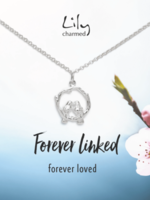 Lily Charmed Zilver Love Birds ketting "Forever Linked"