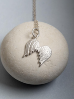 Lily Charmed Silver Large Angel Wings Necklace