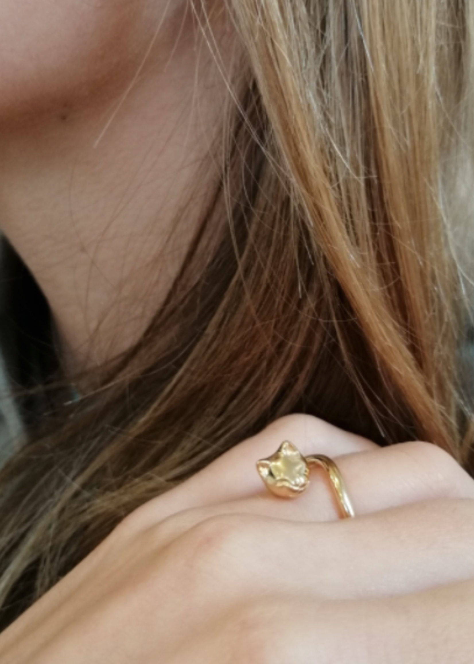 Lily Charmed Verguld Zilver Cat Ring