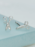 Lily Charmed Silver Scissor Stud Earrings