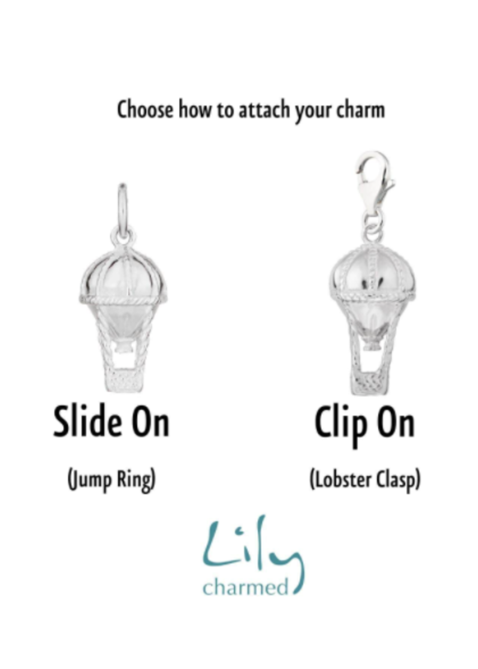 Lily Charmed Silver Hot Air Balloon Charm