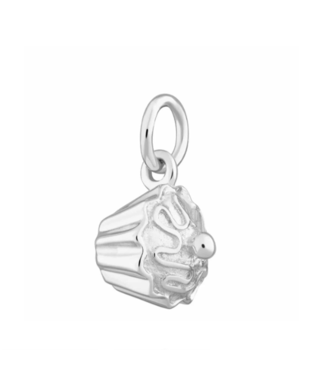 Lily Charmed Silver Cupcake Charm
