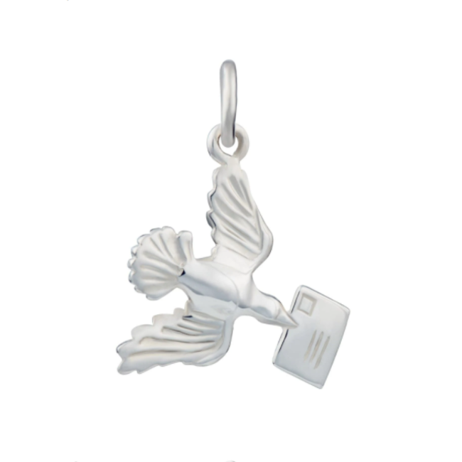 Lily Charmed Silver Bird with Envelope Charm