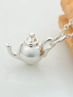 Lily Charmed Personalised Silver Teapot Necklace