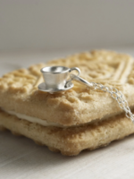 Lily Charmed Personalised Silver Teacup Necklace