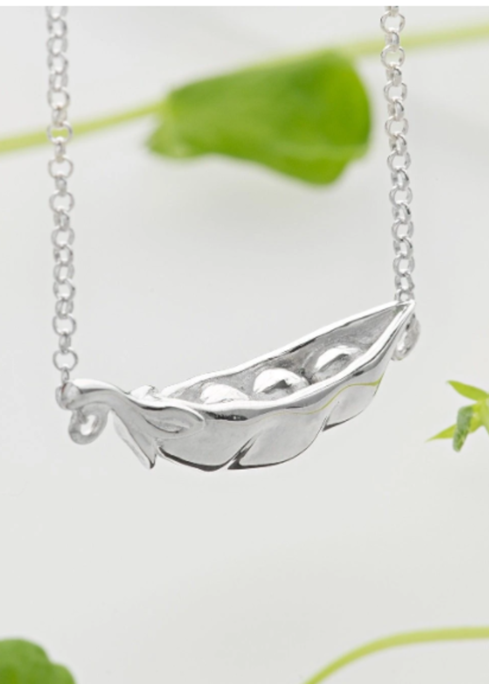 Lily Charmed Zilver  Erwten in een Peul Ketting