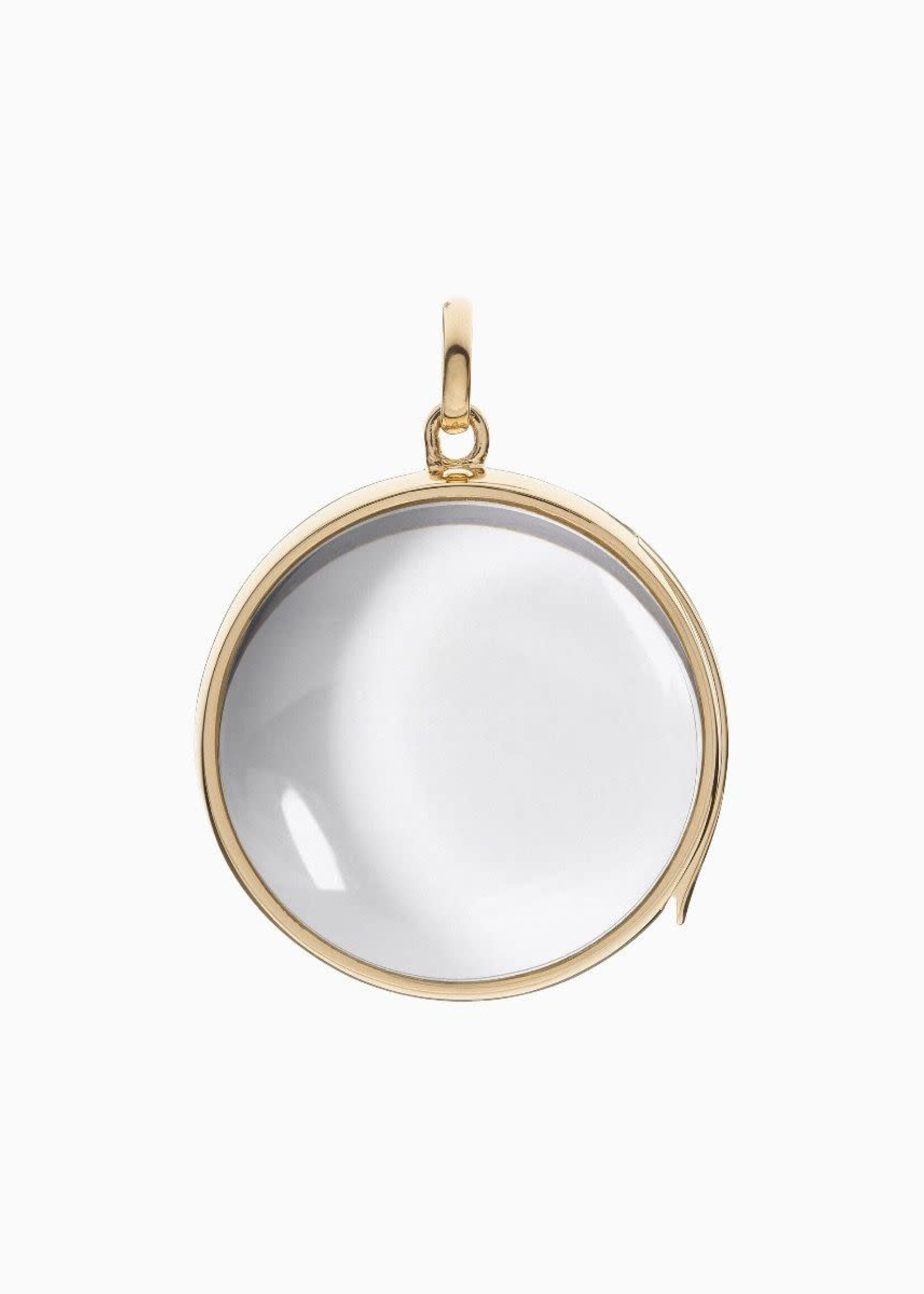 Large Round Gold Locket Pendant