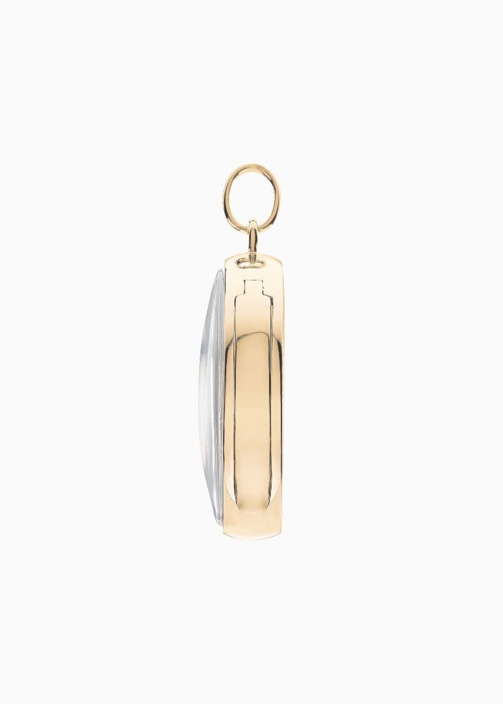 Large Round Gold Locket Pendant
