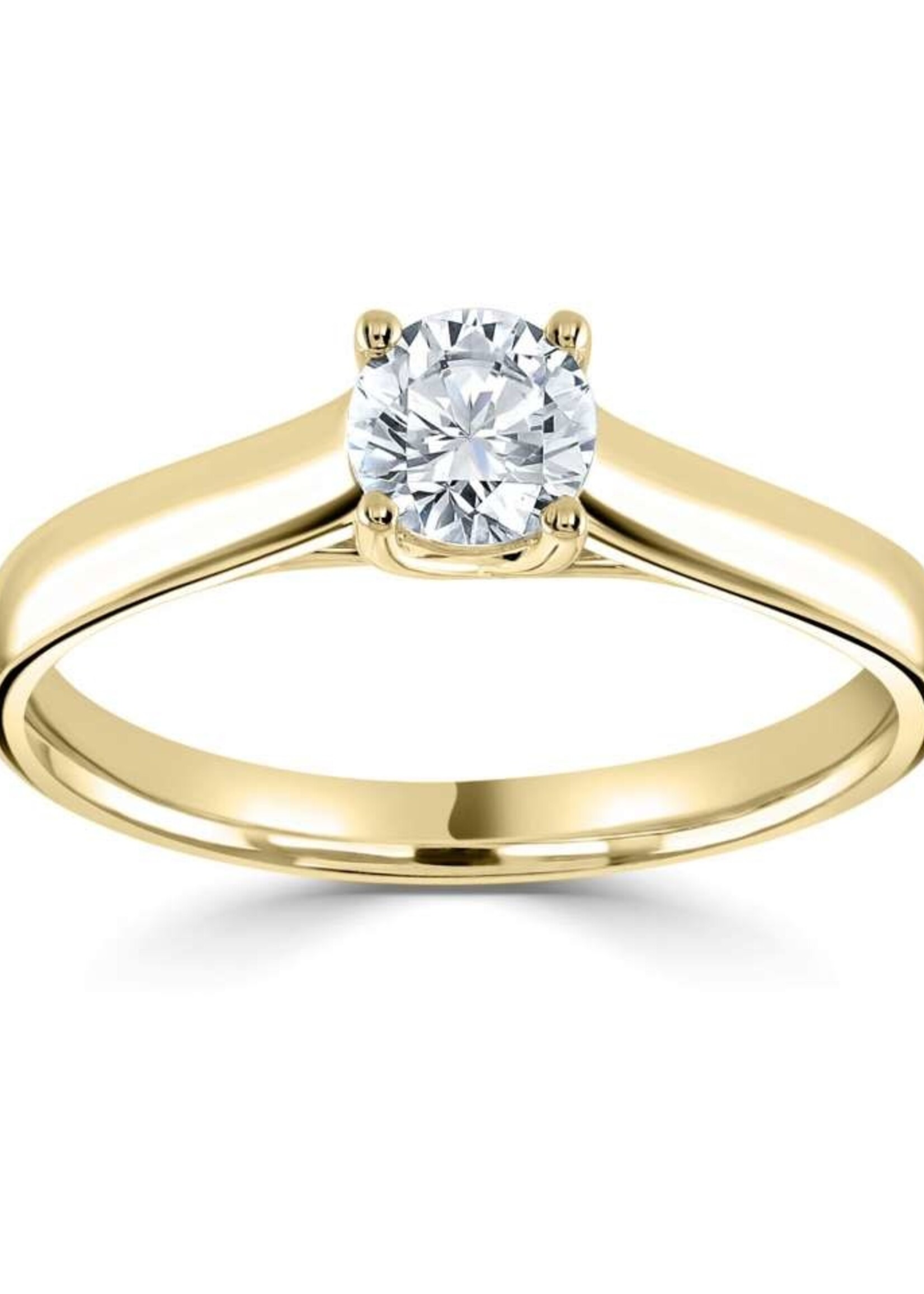Gouden Haag Jewellery Solitaire Ring met Diamant 0.10 ct