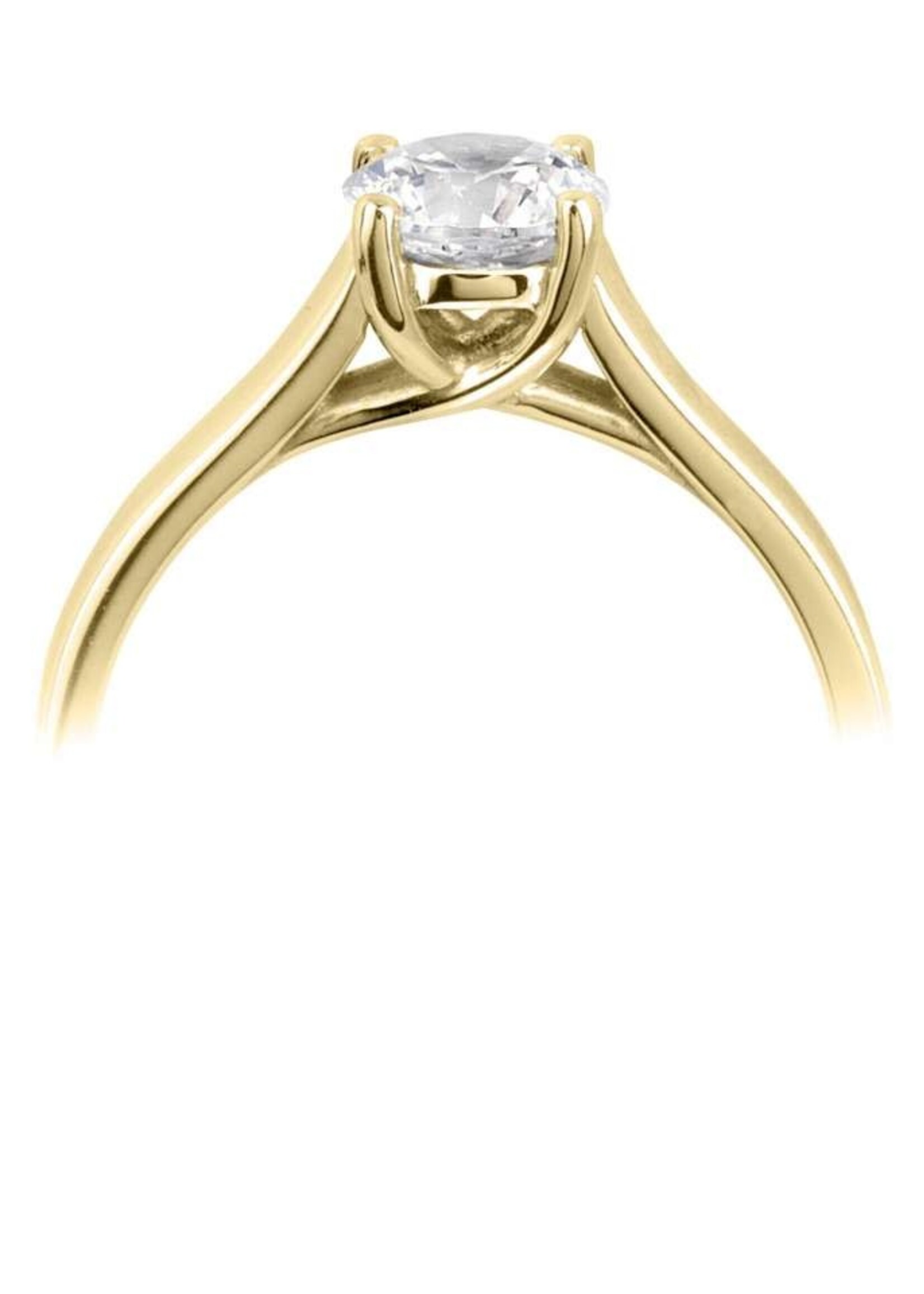 Gouden Haag Jewellery Solitaire Ring met Diamant 0.10 ct