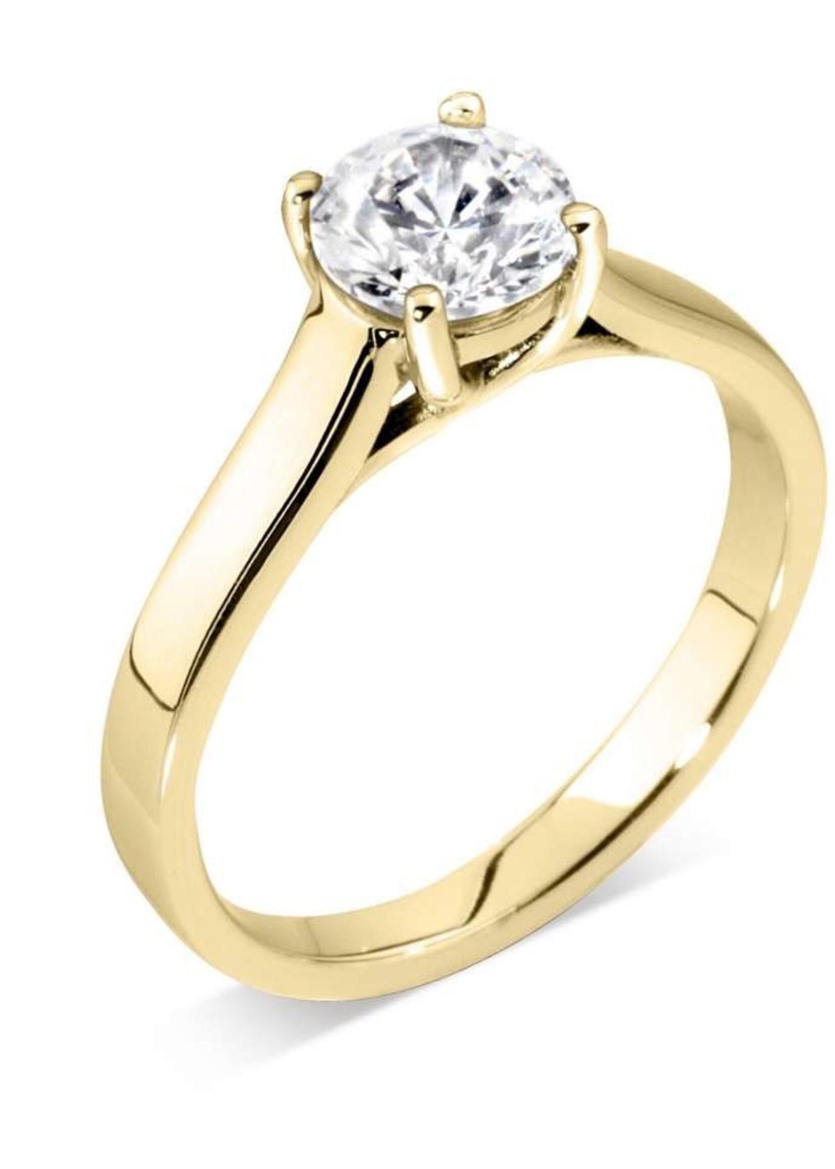 Gouden Haag Jewellery Solitaire Ring met Diamant 0.10 ct
