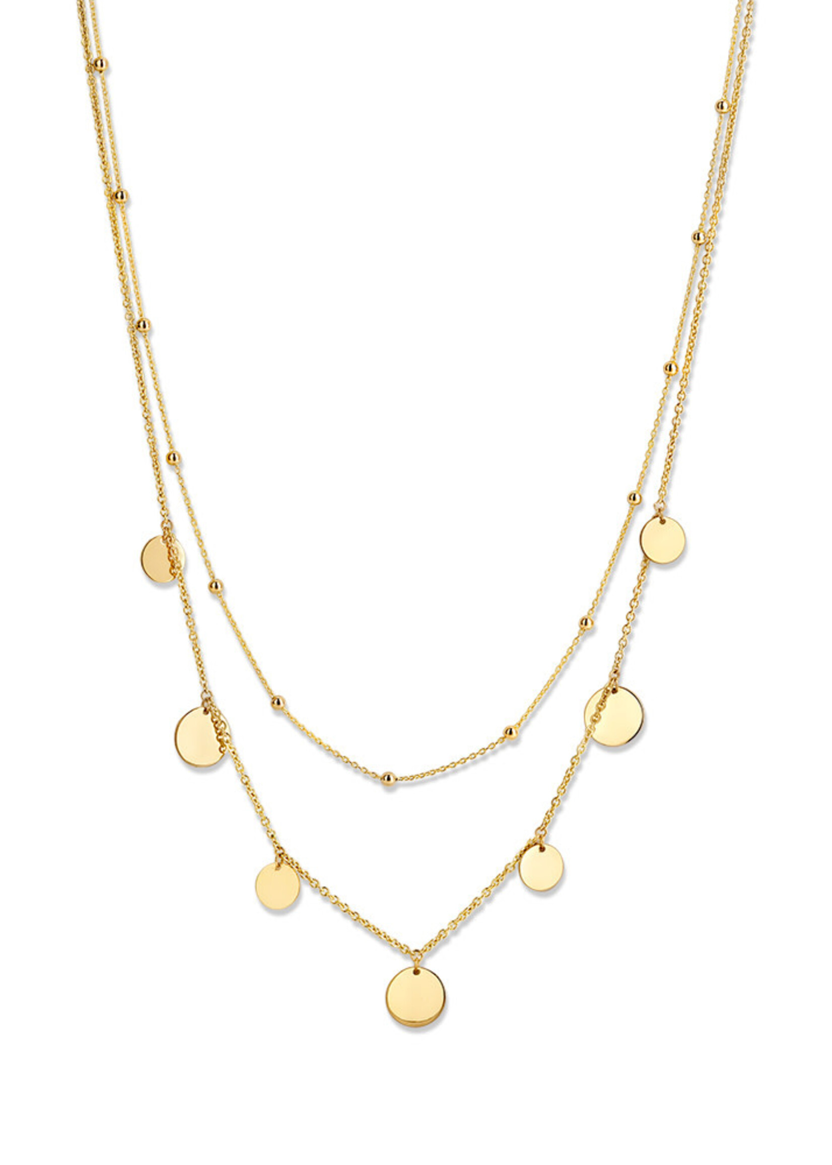 Gouden Haag Jewellery Collier met Dubbele Geelgouden Ketting