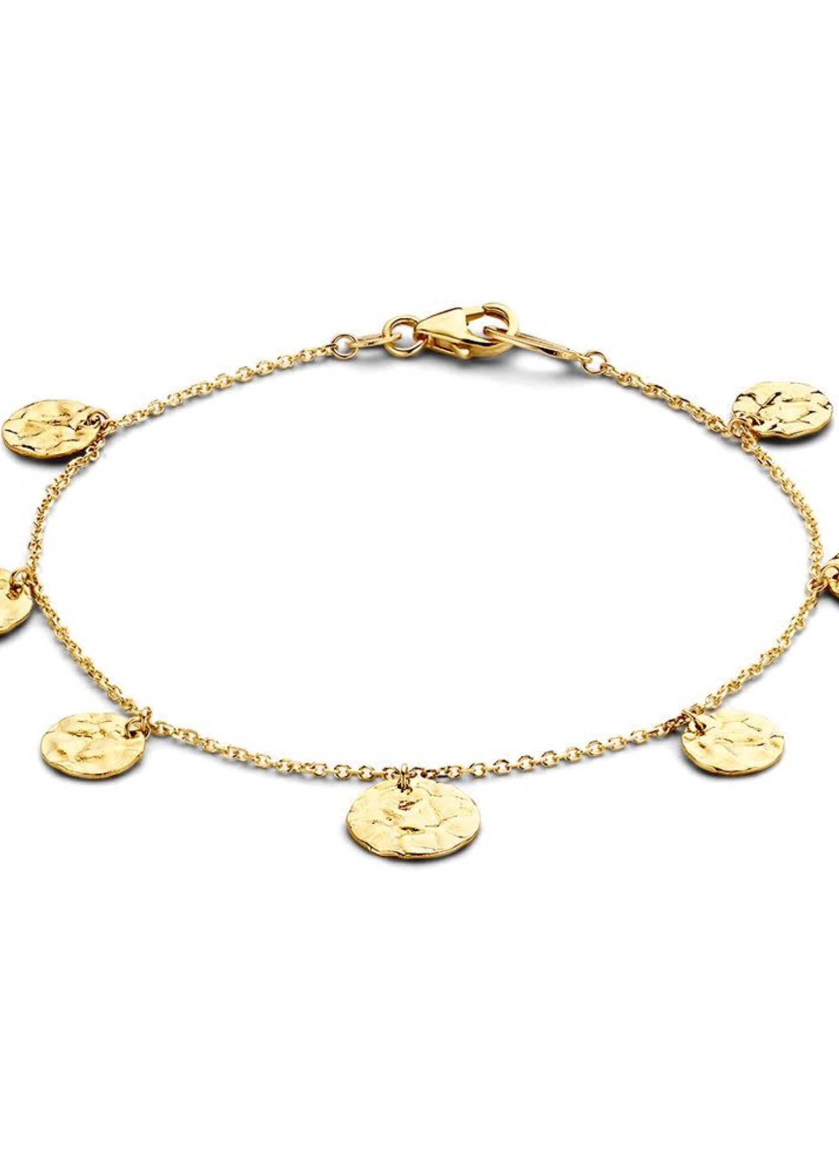 Gouden Haag Jewellery Geelgouden Armband met Gehamerde Coins