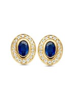 Gouden Haag Jewellery Gold Earrings Sapphire and Brilliant