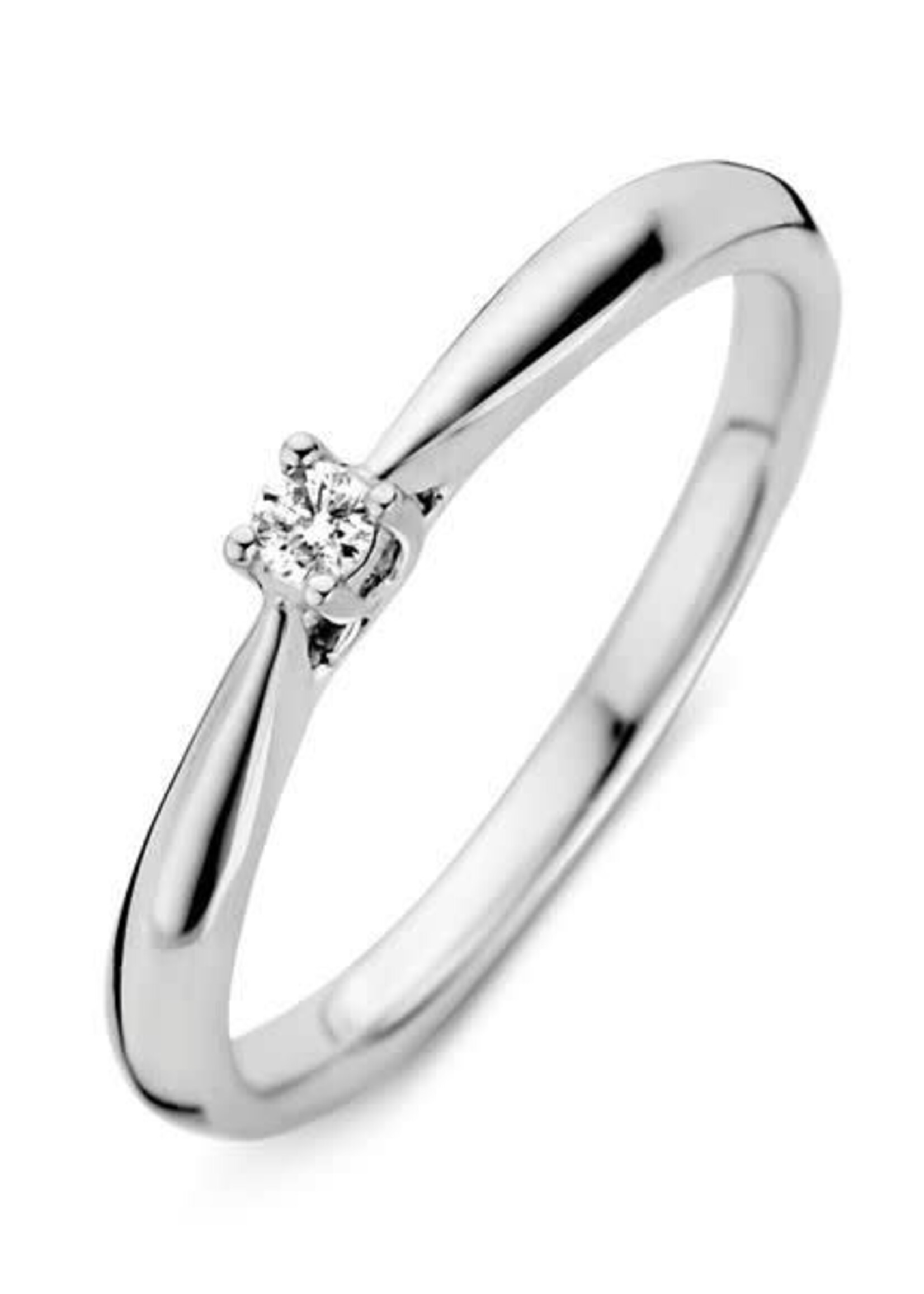 Excellent Jewelry Solitair Diamond Ring Witgoud 0.06 ct