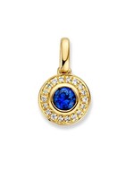 Gouden Haag Jewellery Geelgouden Hanger met Saffier en Diamant