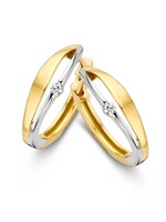 Gouden Haag Jewellery Oorringen Bicolor Briljant 0,03 crt.