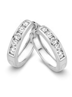 Gouden Haag Jewellery Oorringen Witgoud Zirkonia