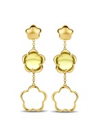 Gouden Haag Jewellery Geelgouden Oorstekers Kwarts
