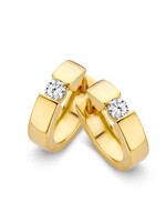 Gouden Haag Jewellery Geelgouden Oorringen Zirkonia
