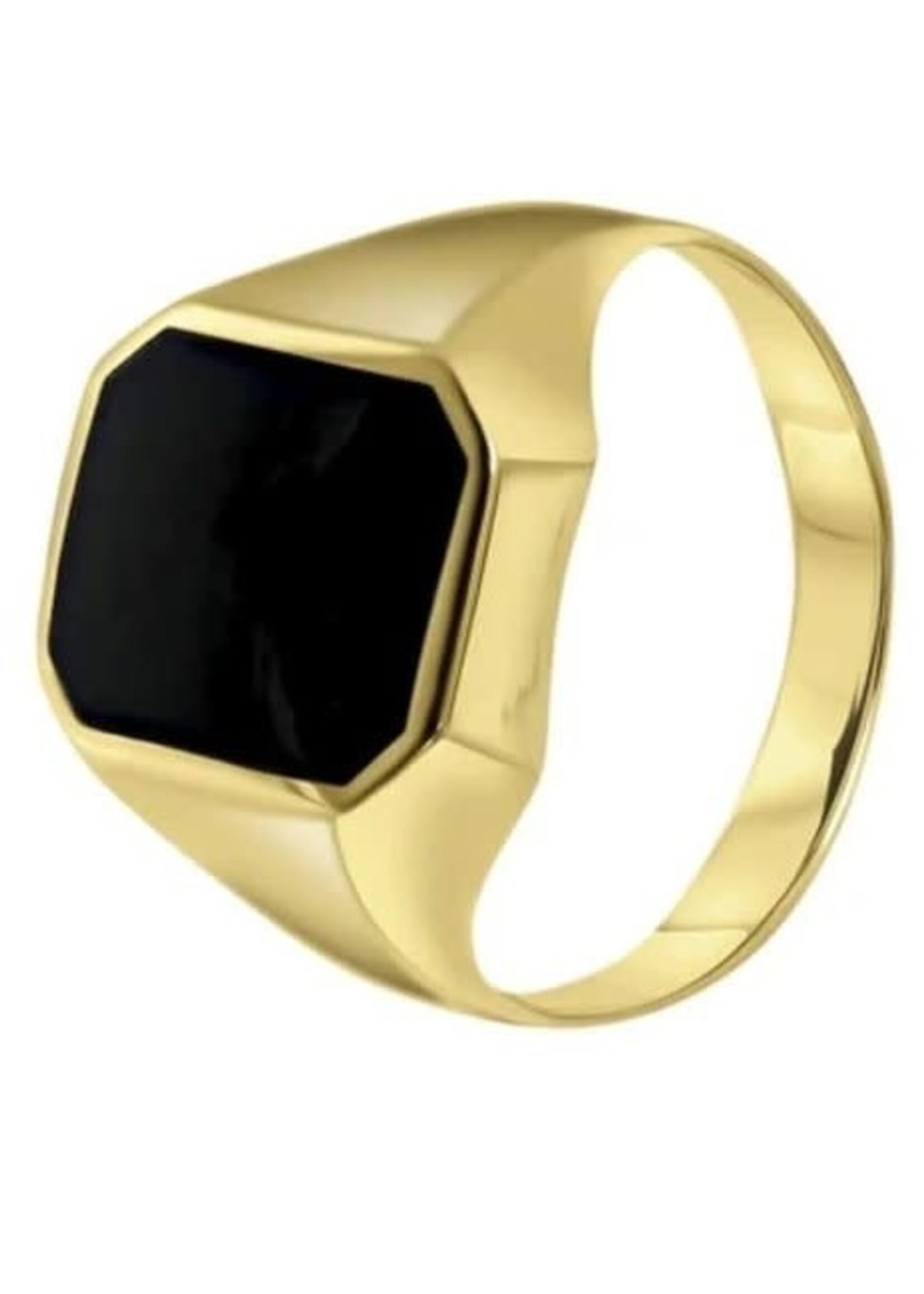 Gouden Haag Jewellery Zegelring Achtkant Onyx 14 k