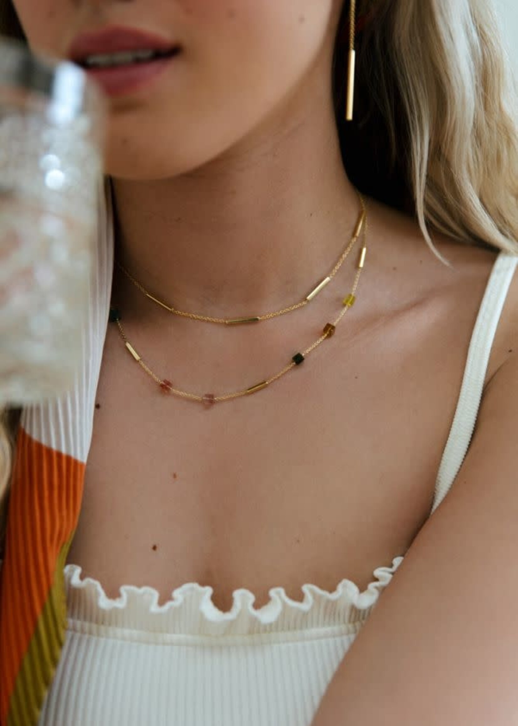 Gouden Haag Jewellery Geelgouden  Collier met Edelsteen